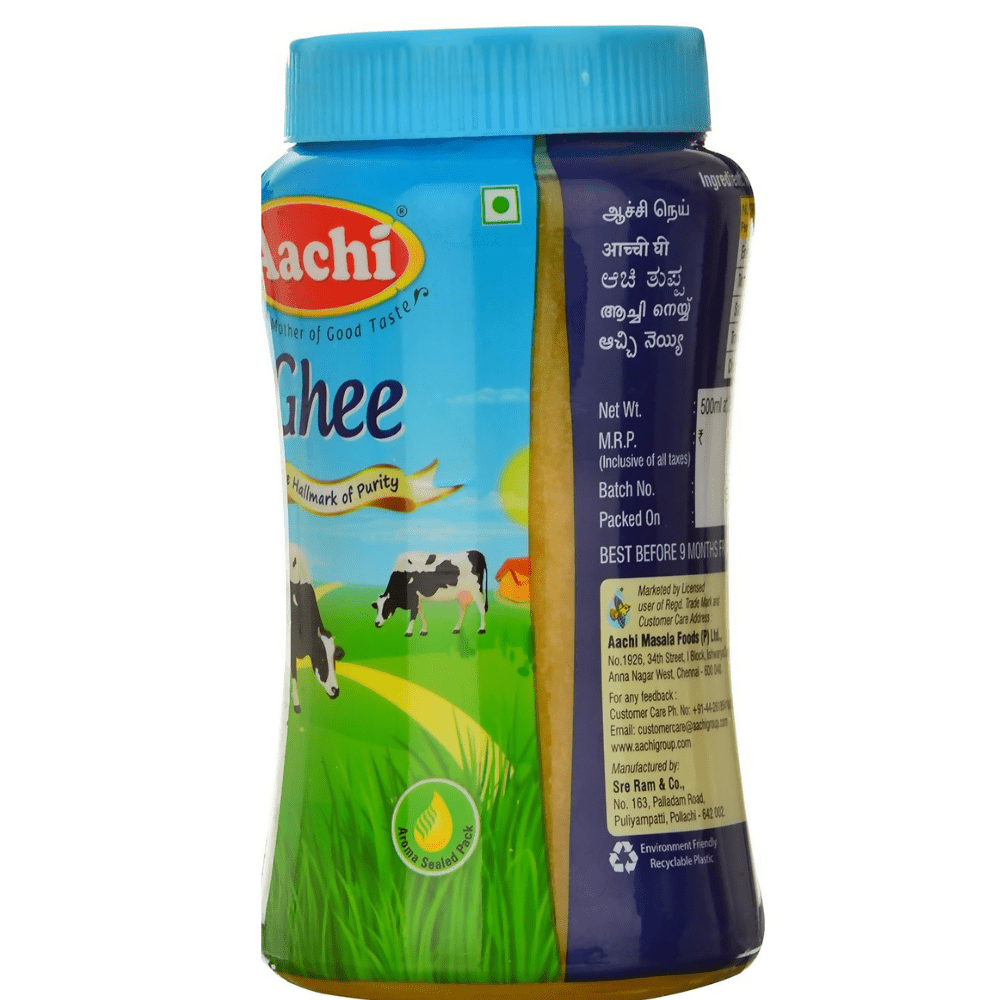 Aachi Ghee Jar | Desi Ghee with Rich Aroma | Pure Ghee | Helps in Better Digestion and Immunity | Grocsy