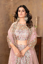 Eilara Light Peach Colour Designer Sequence Work On Net Lehenga Choli | Grocsy