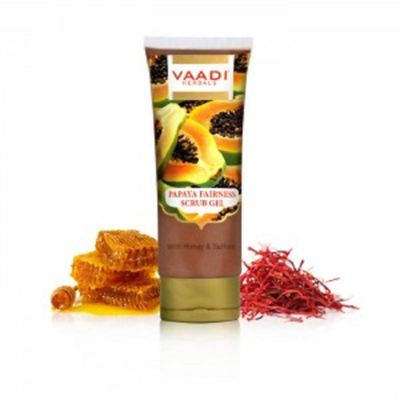 Vaadi Herbals Papaya Fairness Scrub Gel with Honey and Saffron | Grocsy