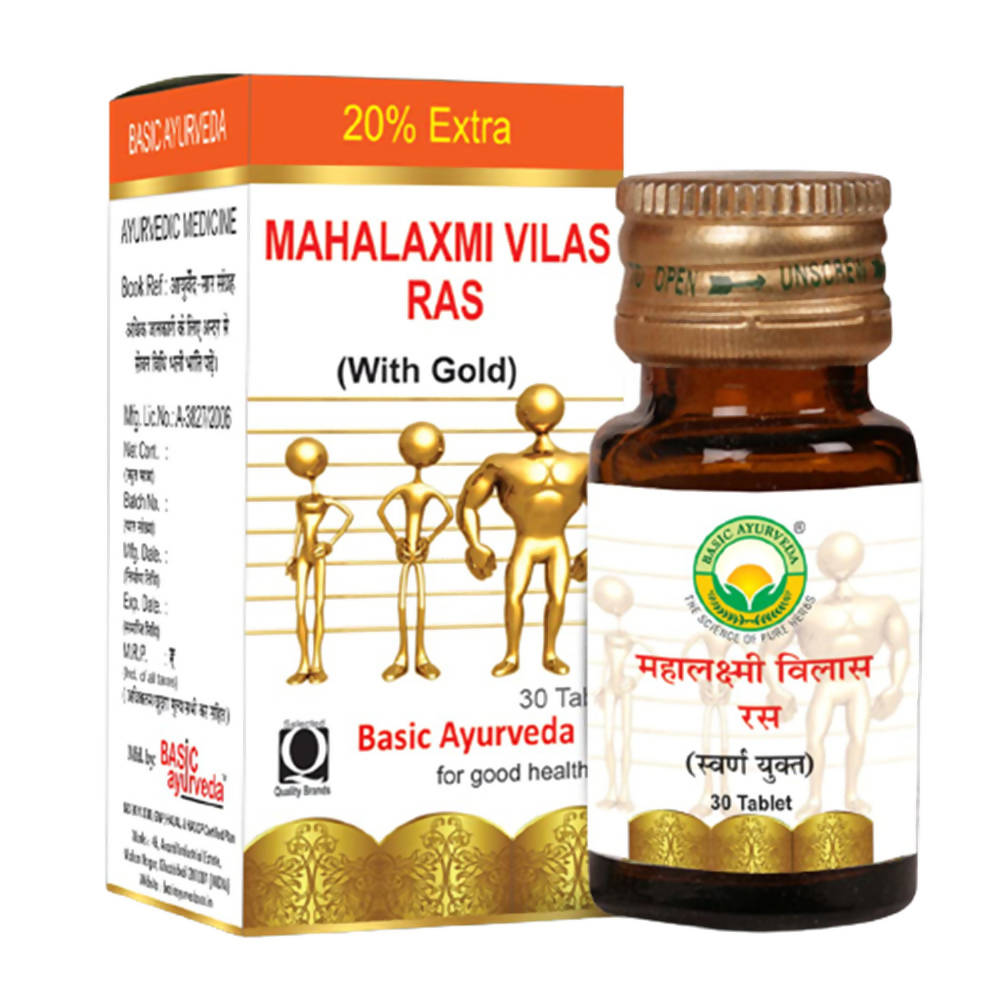 Basic Ayurveda Mahalaxmi Vilas Ras (With Gold) Tablets | Grocsy
