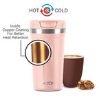 Milton Corral Thermosteel Insulated Coffee Mug Tumbler - 400ml (Peach) | Grocsy