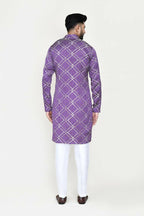 Joban Fashion Purple Colored Silk With Sequence Work Fabric Kurta With Straight Fit Pant | Grocsy
