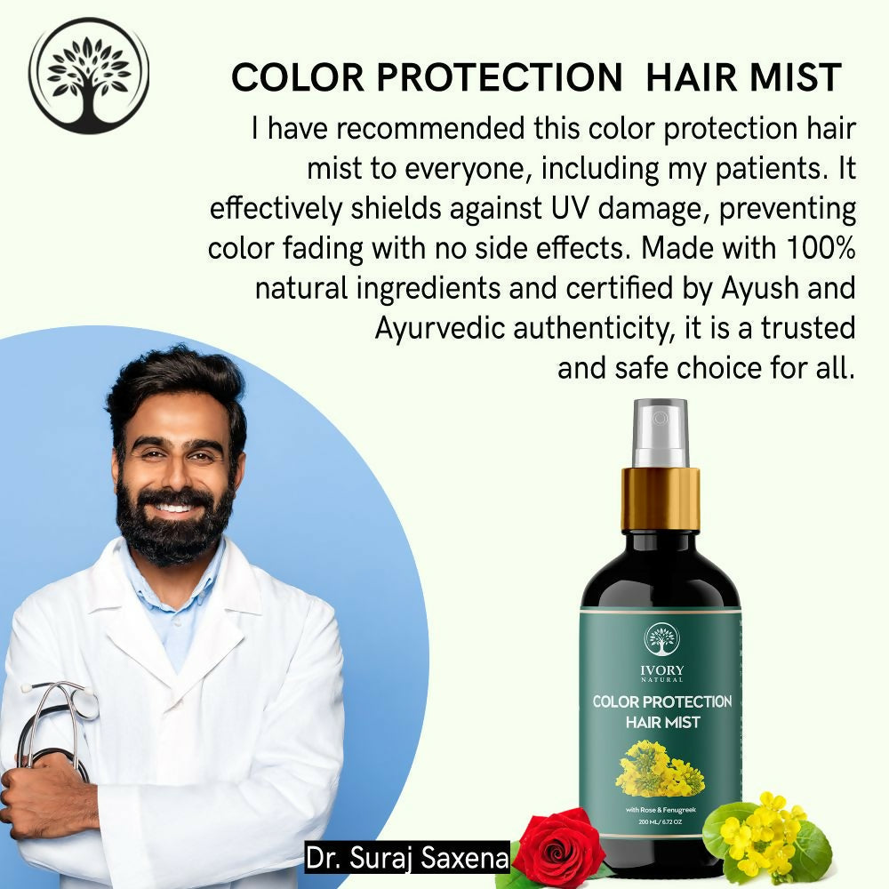 Ivory Natural Color Protection Hair Mist - Locks In Vibrant Hues, Adds Luminous Shine | Grocsy