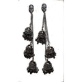 MS Fashion India Black Color Long Hangings Chains Jhumkas Pearls Earrings | Grocsy