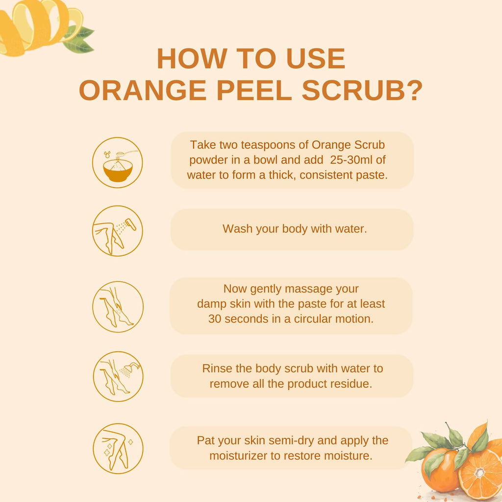 Kimayra Natural Orange Peel Face & Body Scrub For Brightens Skin Tone, Tan Removal Scrub | Grocsy