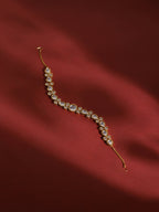 Gold-Polished White Kundan-Studded Hair Band - Ruby Raang | Grocsy