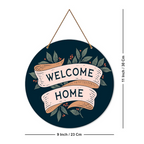 Artvibes Welcome Home Round Wood Design Artworks Hangings Ornaments | Grocsy