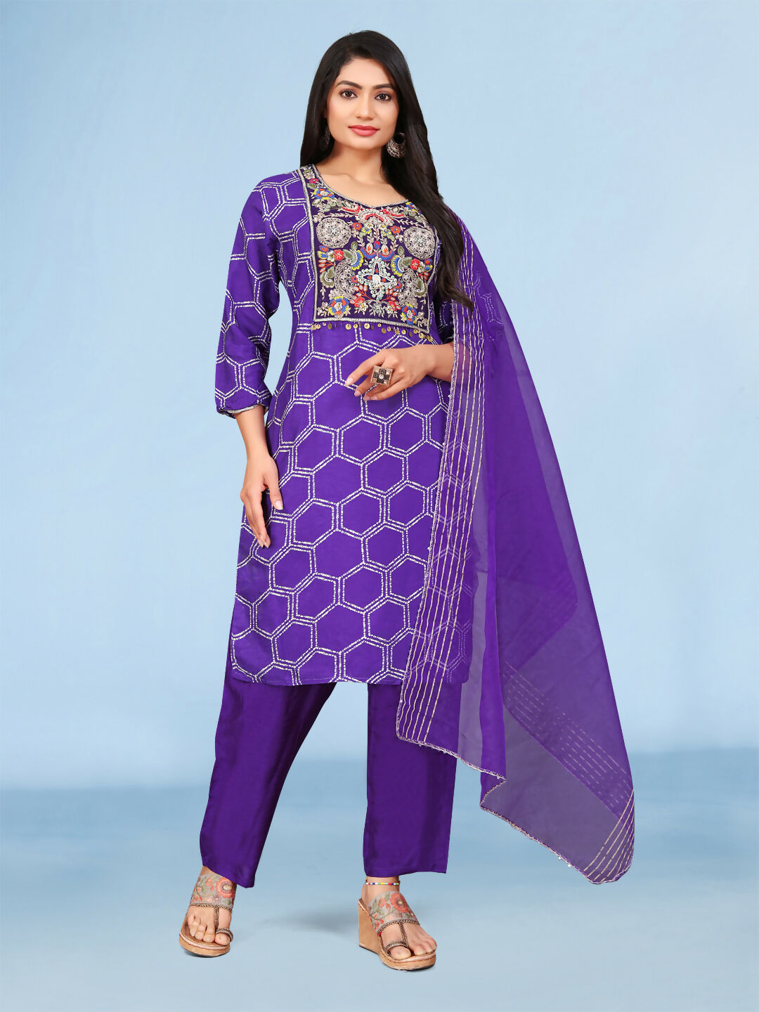 Joban Fashion Green Cotton Premium Pure Viscose Print Dola With Handwork Kurta set | Grocsy