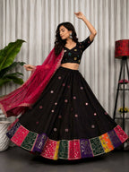 Lehenga Mart Black Designer Navratri Lehenga Choli for Women | Grocsy