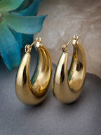 NVR Women Gold Circular Hoop Earrings | Grocsy