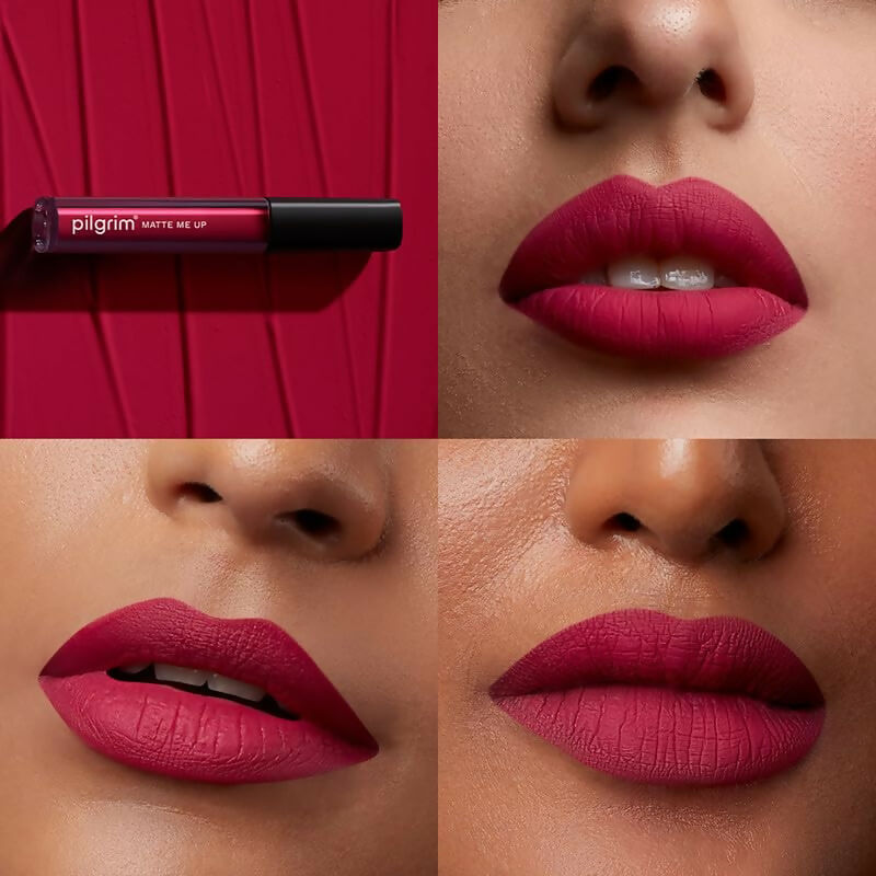 Pilgrim Liquid Matte Lipstick with Hyaluronic Acid - Pink Climax | Grocsy