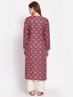 Myshka Women's Multi Printed Pashmeena Full Sleeve Round Neck Casual Winter Kurta | Grocsy