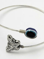NVR Women Rhodium Plated Evil Eye Kada Bracelet | Grocsy