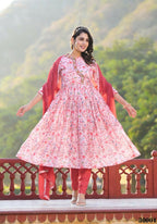 Designer Stylish Light Pink Rubi Silk Stitched Suit With Dupatta - Kiyara | Grocsy