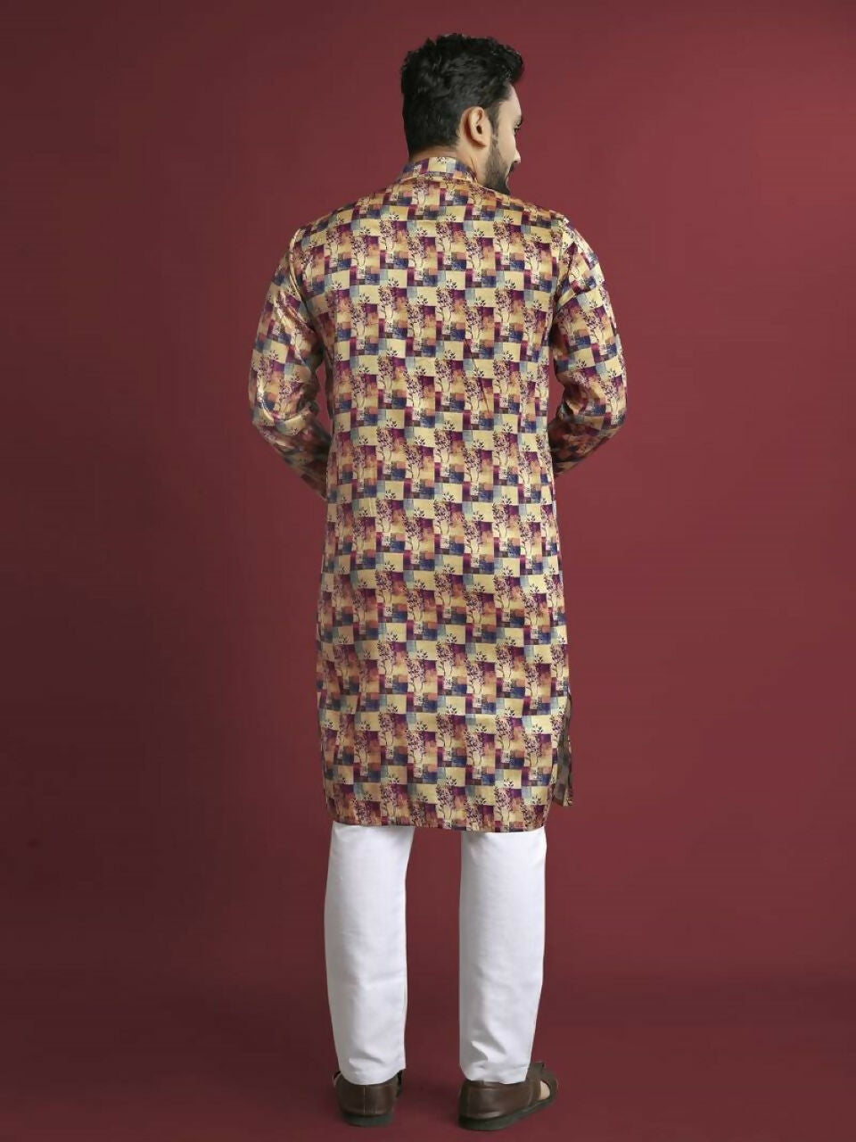 Anaita Multicolour Printed Pure Silk Straight Kurta | Grocsy