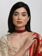 Maroon Choker - Ruby Raang | Grocsy