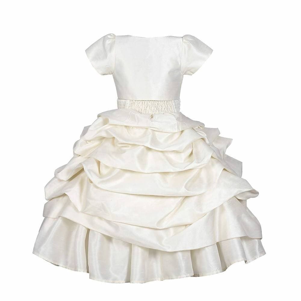 Asmaani Baby Girl's Off-white Colour Satin A-Line Maxi Full Length Dress (AS-DRESS-22116) | Grocsy