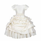 Asmaani Baby Girl's Off-white Colour Satin A-Line Maxi Full Length Dress (AS-DRESS-22116) | Grocsy
