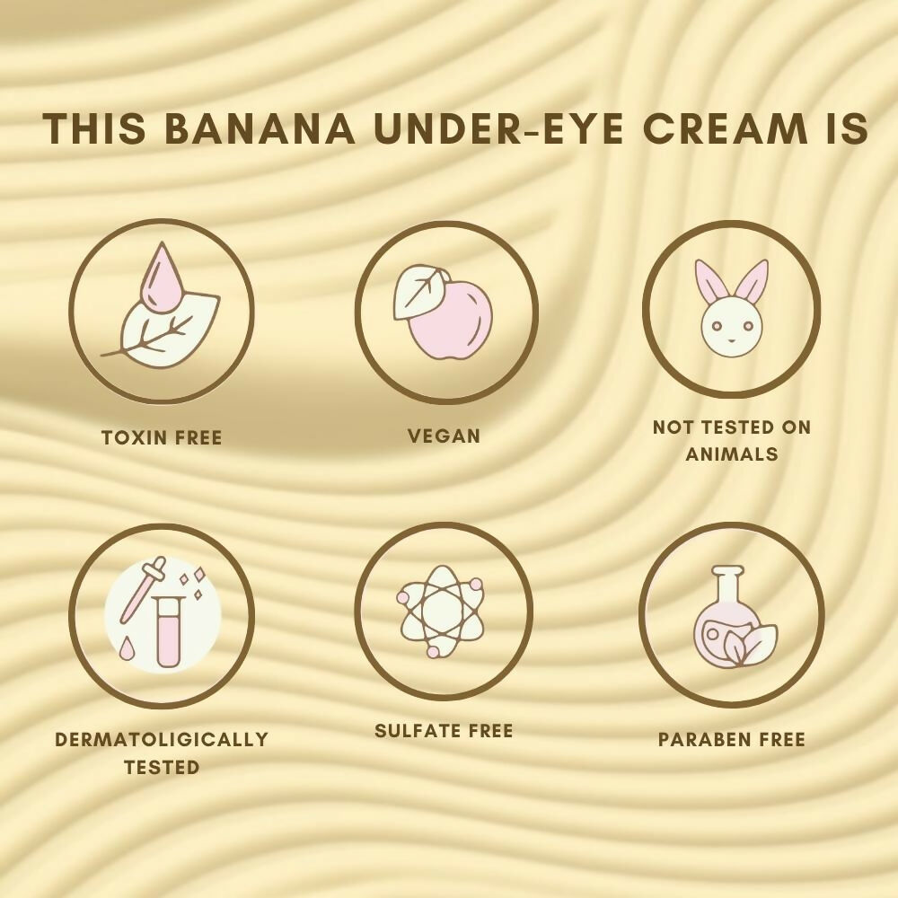 The Skin Diet Company Banana Brightening Under-Eye Cream - Dark Circles, Fine Lines with Niacinamide | Grocsy