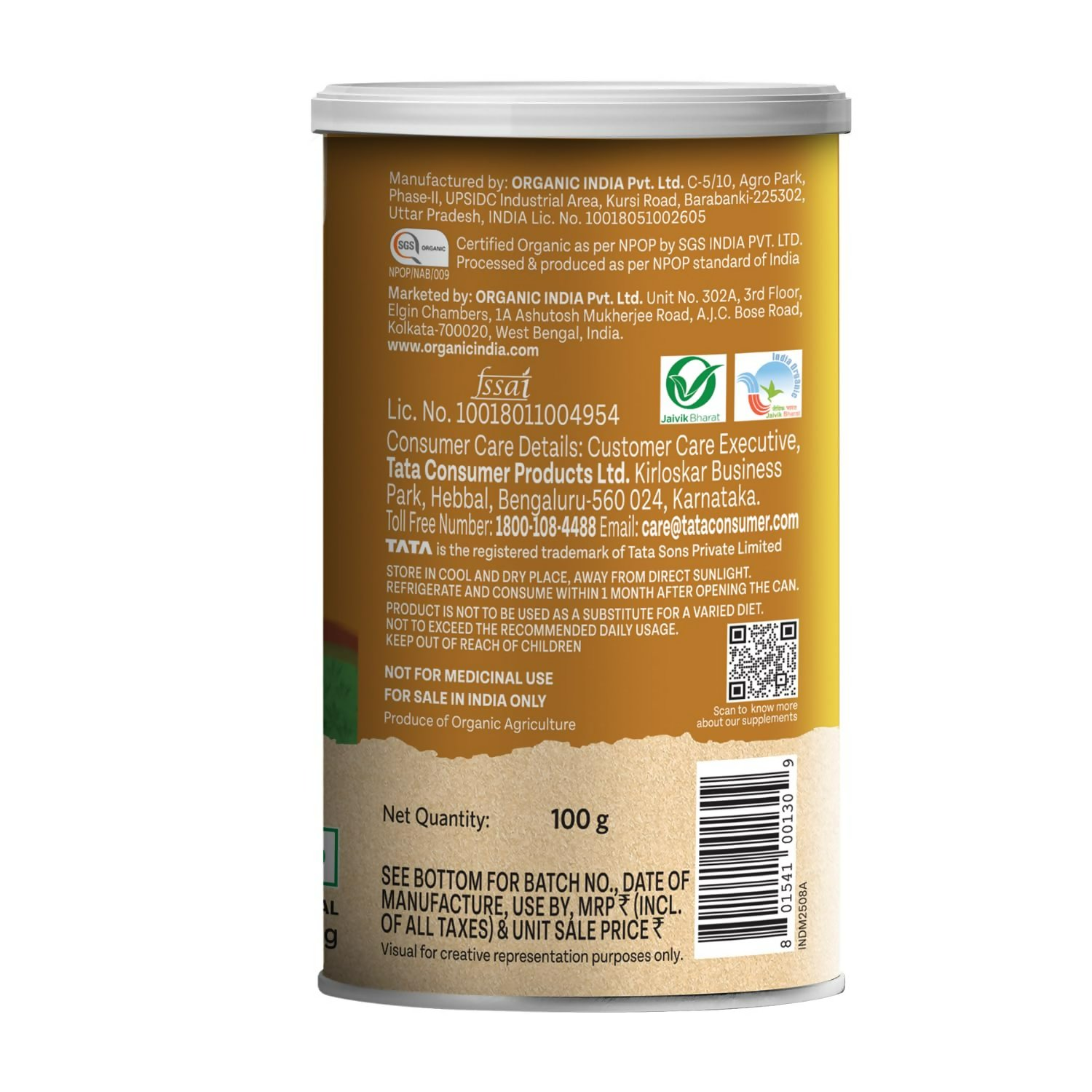 Organic India Sat Isabgol Psyllium Whole Husk Powder | Grocsy