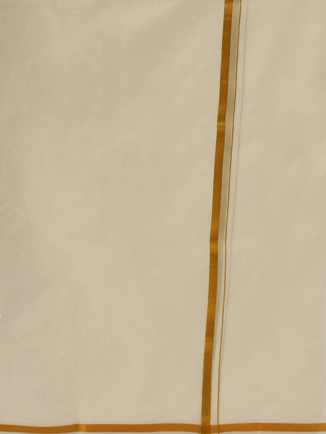 Ramraj Cotton Mens Poly Cotton 1/2 " Gold Jari Dhoti - Cream | Grocsy