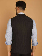Even Apparels Pure Wool Nehru Jacket - Black | Grocsy