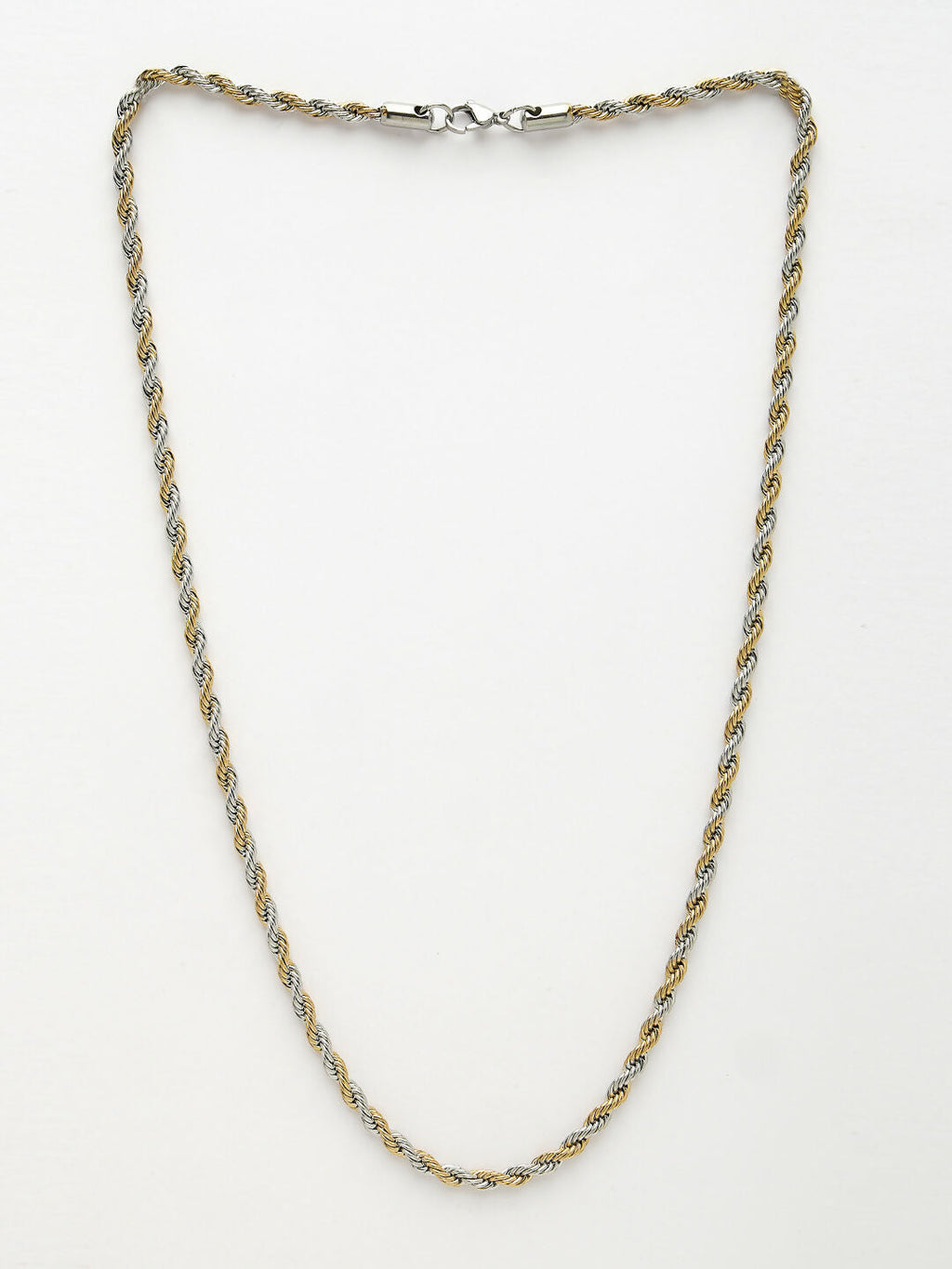 NVR Men's Rhodium-Plated Stainless Steel Chain | Grocsy