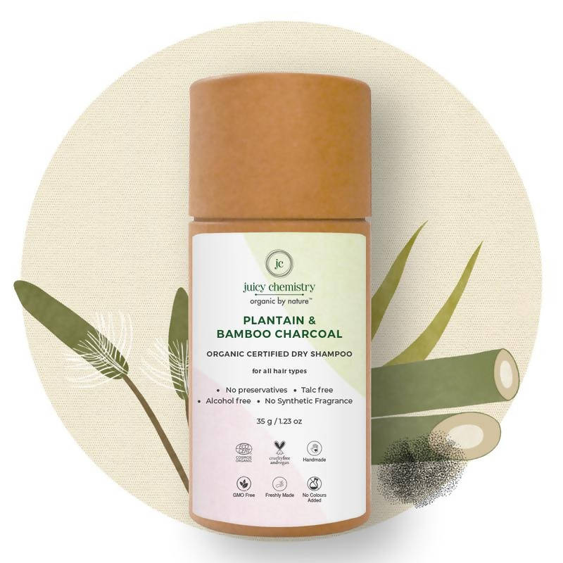 Juicy Chemistry Plantain, Bamboo & Charcoal Organic Dry Shampoo | Grocsy