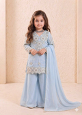 Teeya Creation New Kids Latest Trendy Kurta Palazzo Set-Blue | Grocsy