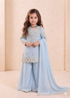 Teeya Creation New Kids Latest Trendy Kurta Palazzo Set-Blue | Grocsy