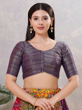 Joban Fashion Women Silk Brinjal Stitched Blouse | Grocsy
