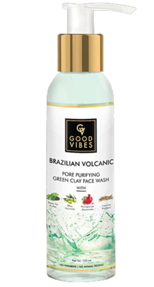 Good Vibes Brazilian Volcanic Pore Purifying Green Clay Face Wash | Grocsy