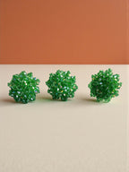 Inhanns Rangmani Crystal Duo – Adjustable Ring + Statement Earrings Set - Pista Green | Grocsy