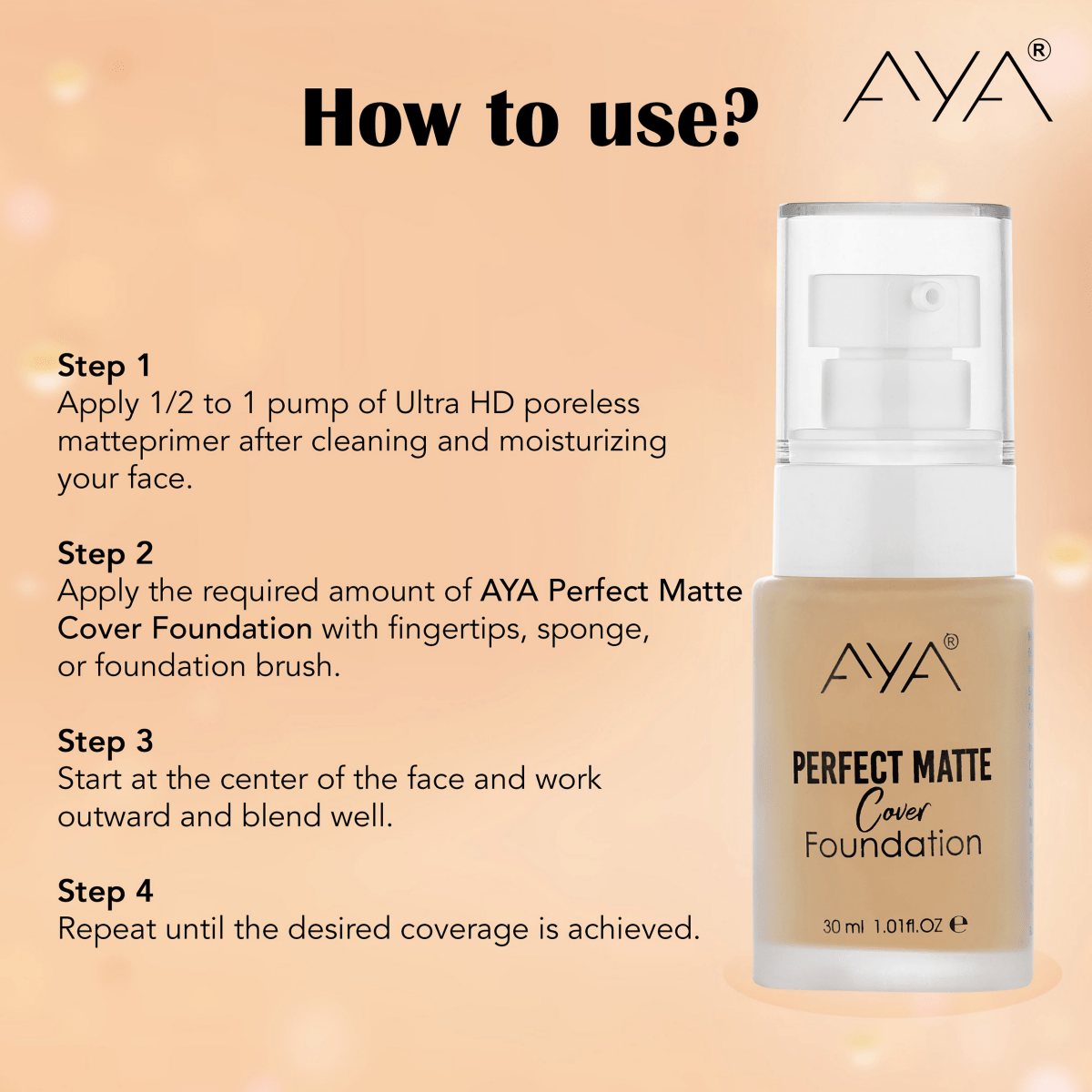 AYA Perfect Matte Cover Foundation - 01 Ivory | Grocsy