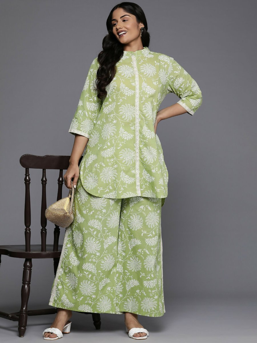 Ahalyaa Women's Traditional wear Co-ords - Green | Grocsy