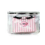 Colorbar Pouch Lips & Lashes Flat Pouches (Set Of Two) - White+Blush Pink | Grocsy