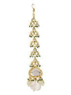 Multi Stone Maharani Kundan Neckpiece with Earrings and Maang Tikka- Ruby Raang | Grocsy