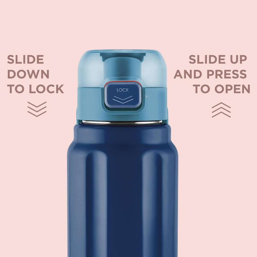 Milton Taurus 900 Steel Thermoware Inner Stainless Steel PU Insulated & Leak Proof Water - Dark Blue | Grocsy