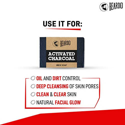 Beardo Activated Charcoal Brick Soap | Grocsy