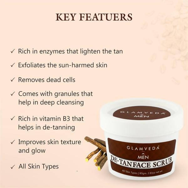 Glamveda Men Glow D Tan Face Scrub | Grocsy