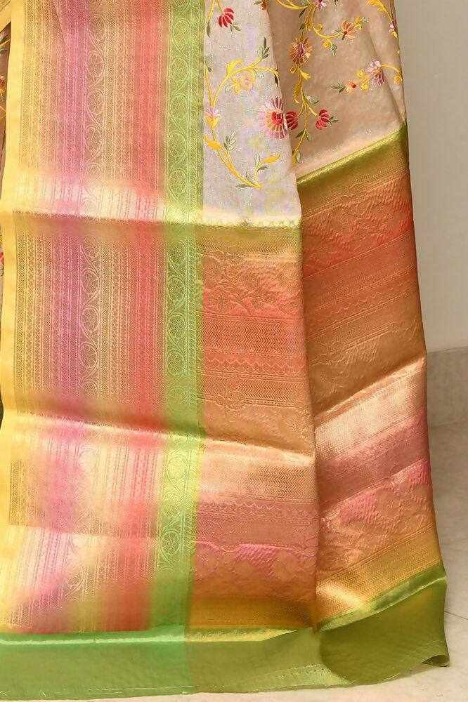 Joban Fashion Multicolor Saree Tissue Rainbow Digital And Embroidery | Grocsy
