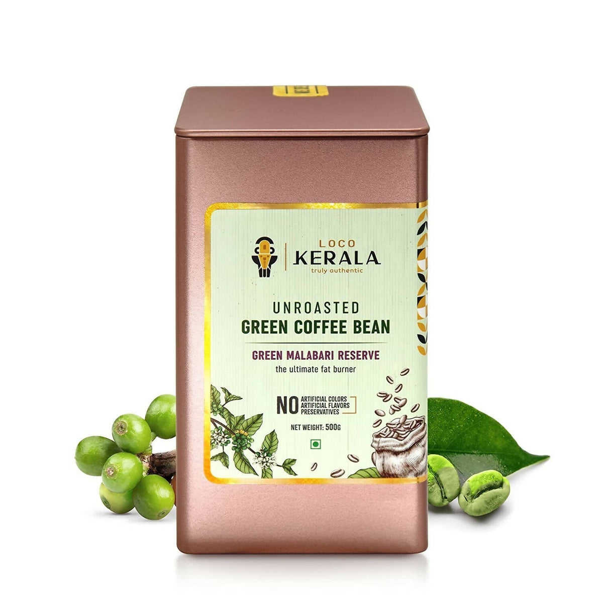 LocoKerala Green Malabari Reserve Unroasted Green Coffee Bean | Grocsy