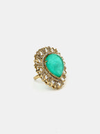 Ruby Raang Teardrop Green Stone Ring | Grocsy