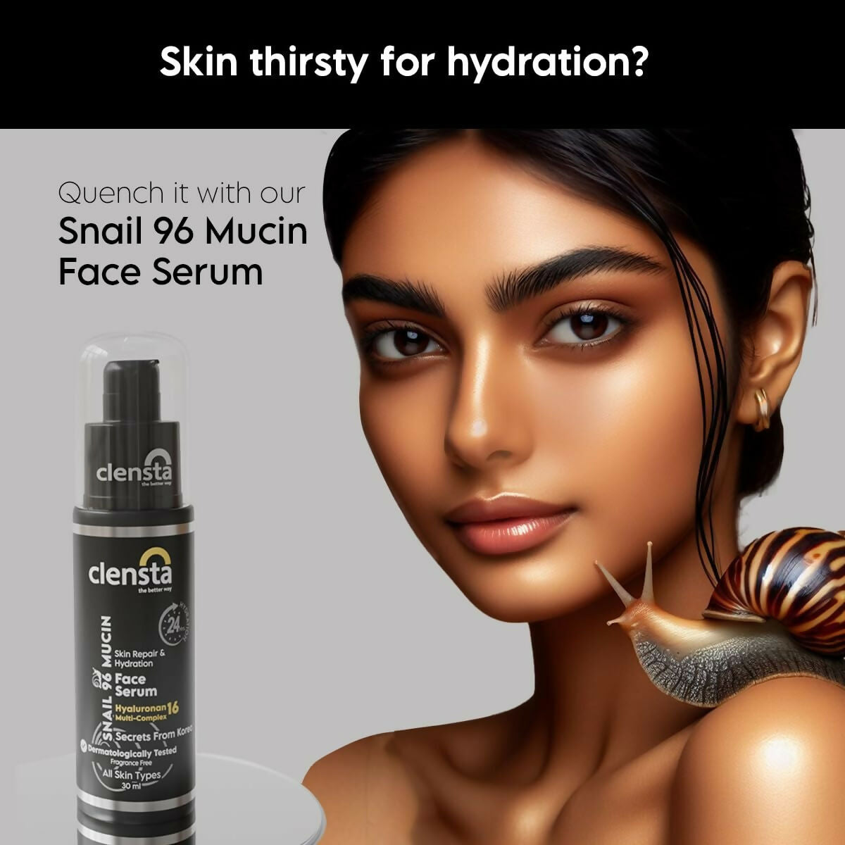 Clensta Snail 96 Mucin Skin Repair Face Serum | Grocsy