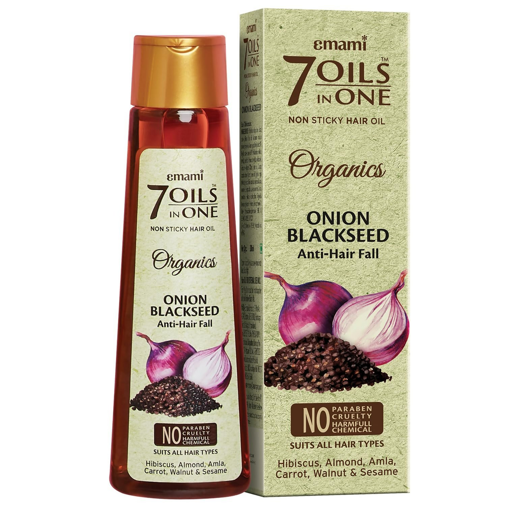 Emami 7 Oils In One Organics Onion Blackseed Hair Oil | Grocsy