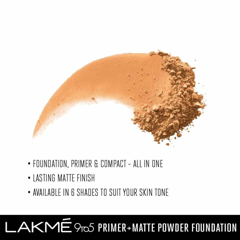 Lakme 9 To 5 Primer With Matte Powder Foundation Compact - Honey Dew | Grocsy