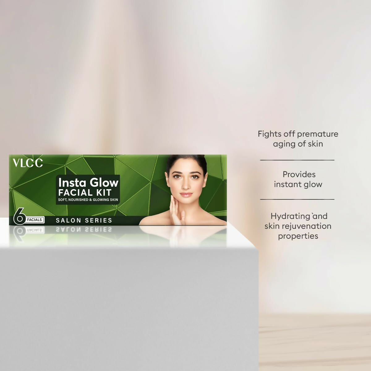 VLCC Salon Series Insta Glow Facial Kit (6 Facials) For Premature Ageing, Youthful Glow Facial Kit | Grocsy