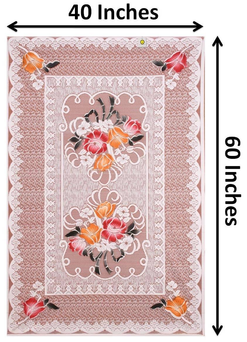 Yellow Weaves Cotton Floral Designer Rectangular Center 4 Seater Table Cover | Grocsy