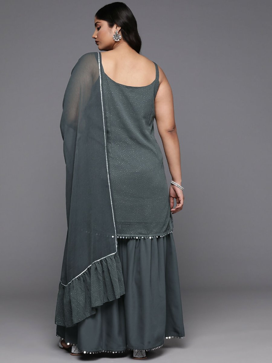 Ahalyaa Women's Traditional wear Kurta Set - Grey | Grocsy