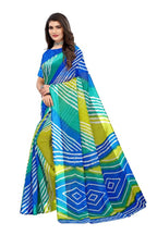 Vamika Blue Linen Satin Border Saree | Grocsy